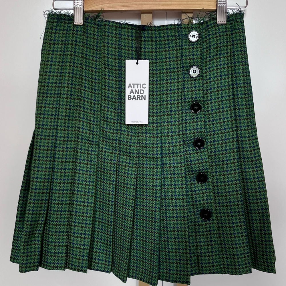 Green Checkered Mini Skirt